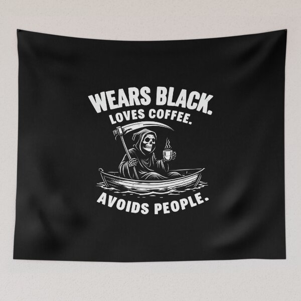 Item preview, Wears Black. Loves Coffee. Avoids People designed and sold by DemureArtsy.