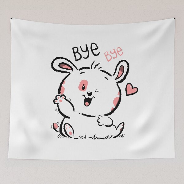 Item preview, cartoon cute chubby bunny - bye bye designed and sold by hayrpictures.
