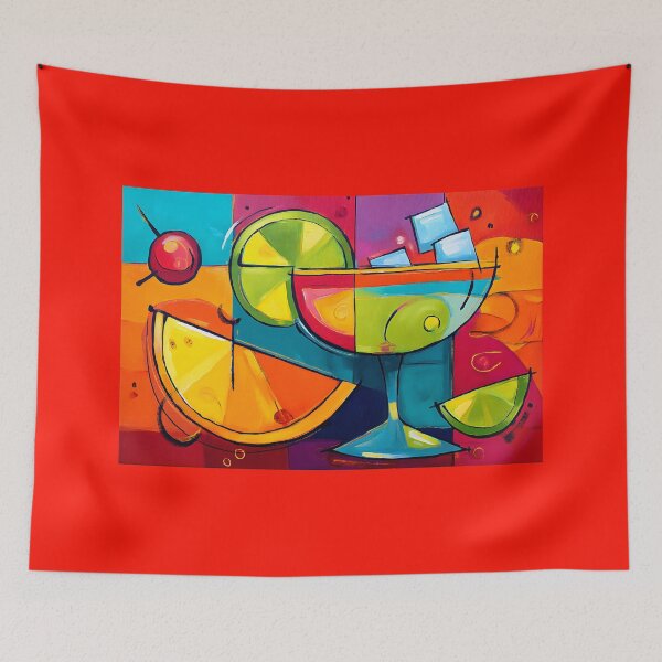 Item preview, Vibrant Cocktail Delight - Abstract Elements of Citrus and Ice in a Dynamic Composition designed and sold by OlfactoART Studio.