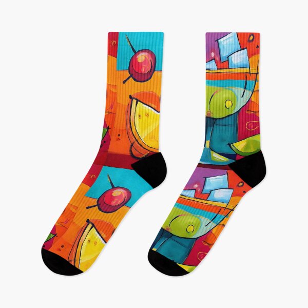 Item preview, Vibrant Cocktail Delight - Abstract Elements of Citrus and Ice in a Dynamic Composition designed and sold by OlfactoART Studio.