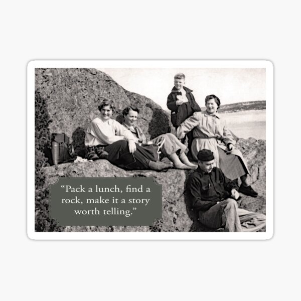 Item preview, “Pack a Lunch, Find a Rock” – Vintage Family Summer Moment (1931) designed and sold by RediscoverdLens.