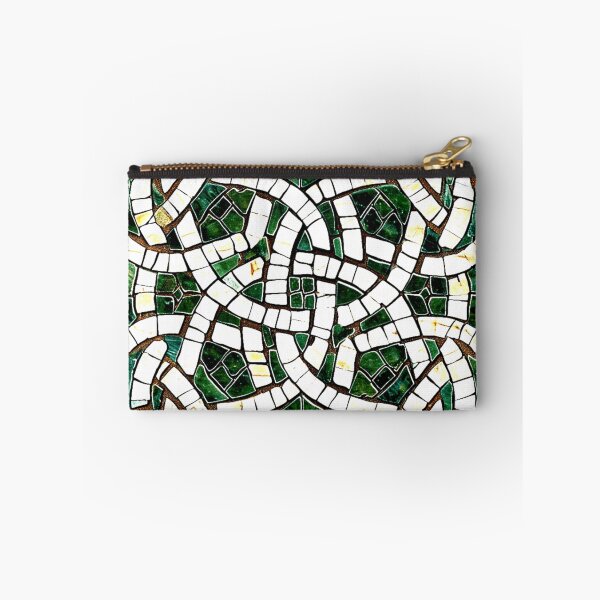 Item preview, Green and White Celtic Knot Stone Mosaic designed and sold by Pixelchicken.