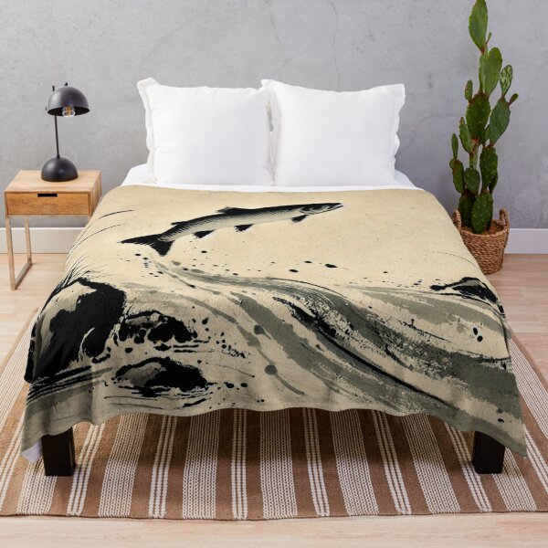 Item preview, Japanese Sumi-E "A clear stream and fish" Art designed and sold by Studio NODOKA.