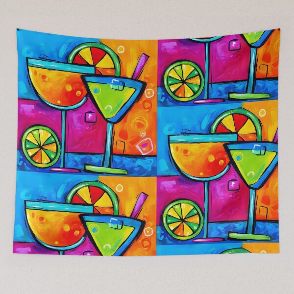 Item preview, Vibrant Citrus Cocktails - Bold Colors and Playful Touches in a Festive Abstract Summery Scene designed and sold by OlfactoART Studio.
