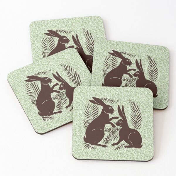 Item preview, William de Morgan Hares or Rabbits Green and Brown designed and sold by Pixelchicken.