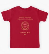 Italian Passport Vintage Kids Tee