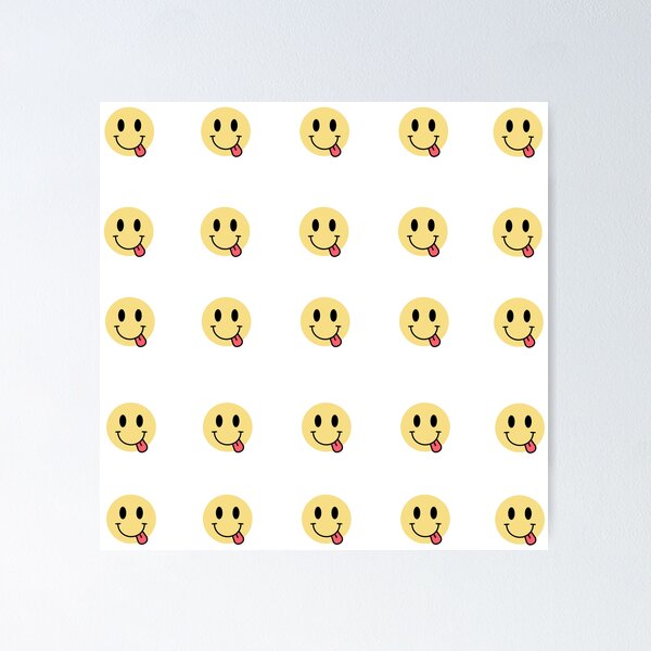 Aperçu de l'œuvre Visage avec langue Emoji Smiley Ensemble de 5x5 25 pièces créée et vendue par EmeraldeaArt.