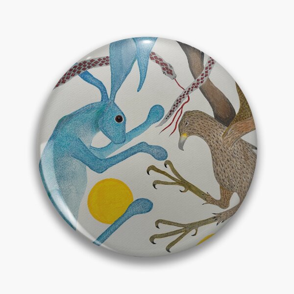 Item preview, Rabbit, Hawk & Snake have an animated conversation.  designed and sold by KakiDimock.