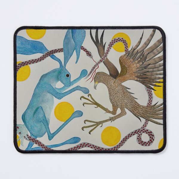 Item preview, Rabbit, Hawk & Snake have an animated conversation.  designed and sold by KakiDimock.