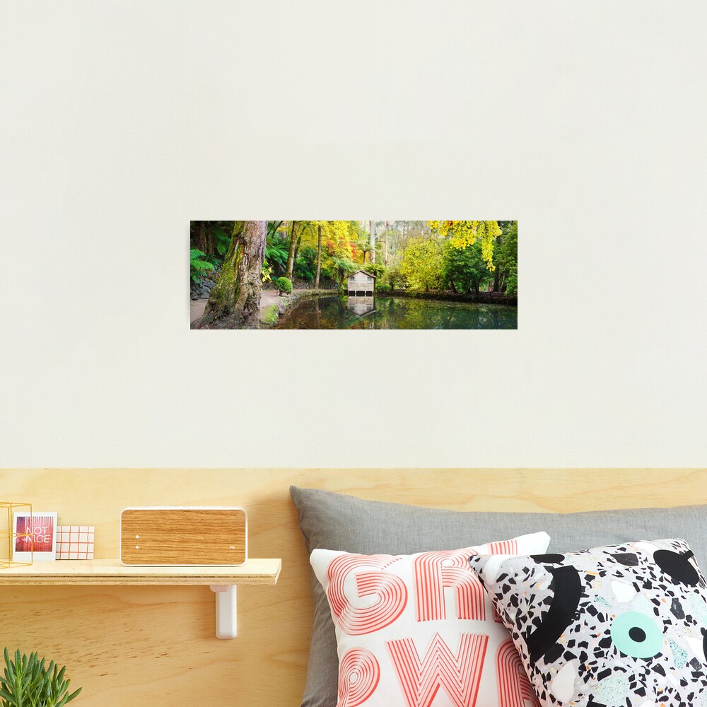 Boathouse in Autumn, Alfred Nicholas Gardens, Melbourne, Australia Photographic Print