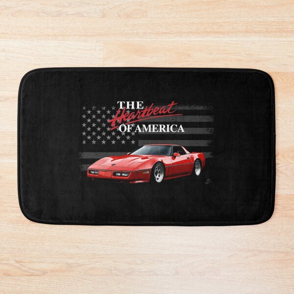 Item preview, Arte retro del Corvette de 1990 "El corazón de América" designed and sold by TheArtOfCar.