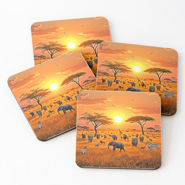 Item preview, African Savanna Sunset Art designed and sold by Health And Fitness Posts e-Store.