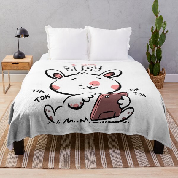 Item preview, i am busy - cute cartoon chubby bunny rabbit designed and sold by hayrpictures.