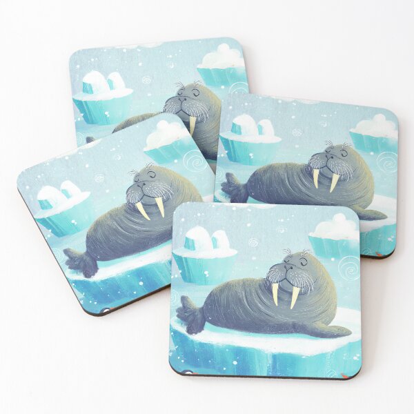 Item preview, Chill Cartoon Walrus Lounging on Iceberg designed and sold by Paintings By Simon .