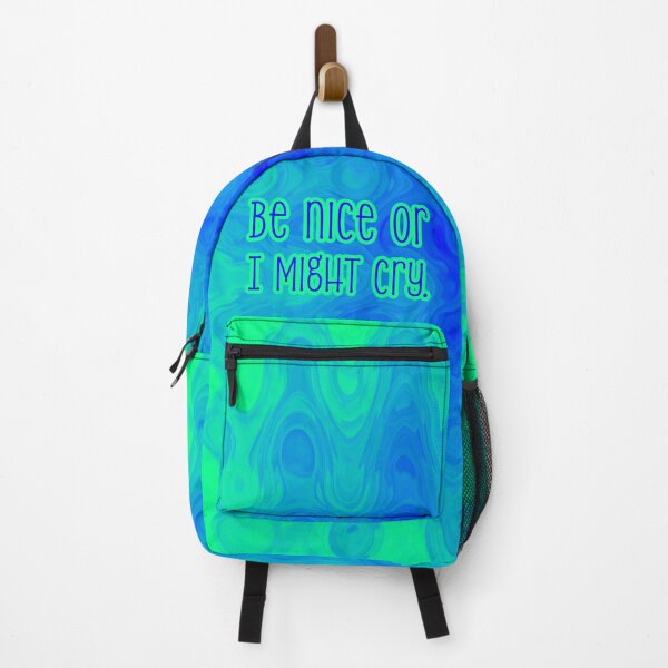 Item preview, Be Nice Or I Might Cry - Cobalt Mint Wave designed and sold by sillyjess.