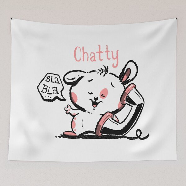 Item preview, chatty - cute cartoon chubby bunny rabbit designed and sold by hayrpictures.