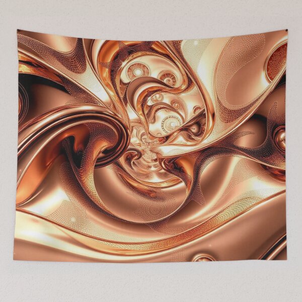 Item preview, Molten Curves – Copper Liquid Metal Abstract Art designed and sold by Harmonic_Layers.