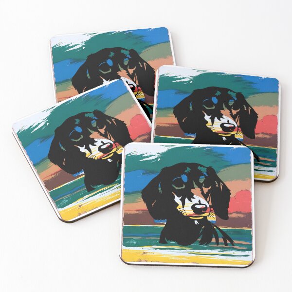 Item preview, Retro Sunset Dachshund Silhouette – Vintage Wiener Dog Art for Dog Lovers designed and sold by Fredster1966.