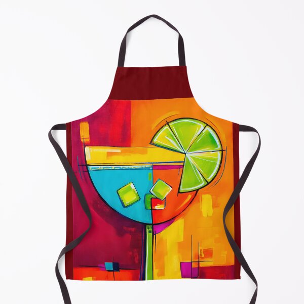 Item preview, Summer Cocktail Delight - Vibrant Glass with Lime Slice Set Against Bold Geometric Background designed and sold by OlfactoART Studio.