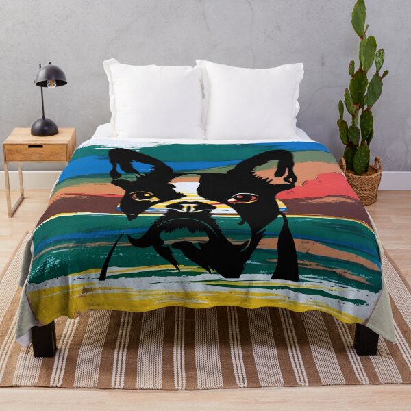 Item preview, Boston Terrier Retro Sunset Silhouette – Vintage Dog Art for Boston Lovers designed and sold by Fredster1966.