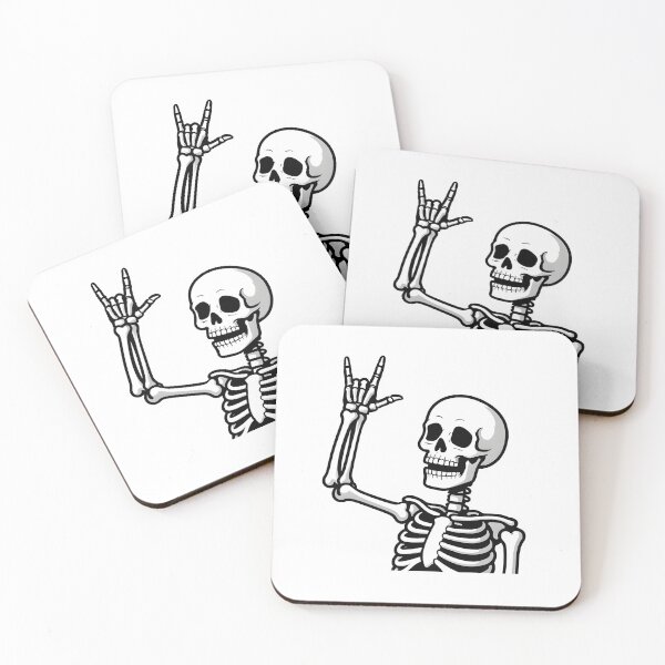 Item preview, Rock On Skeleton - Funny Gothic Skeleton Art T-Shirt Sticker designed and sold by Lost LeNoir.
