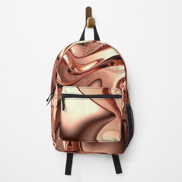 Item preview, Rose Gold Liquid Flow – Shiny Fluid Abstract with Bubbles designed and sold by Harmonic_Layers.