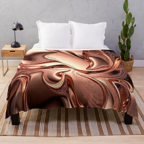 Item preview, Rose Gold Liquid Flow – Shiny Fluid Abstract with Bubbles designed and sold by Harmonic_Layers.