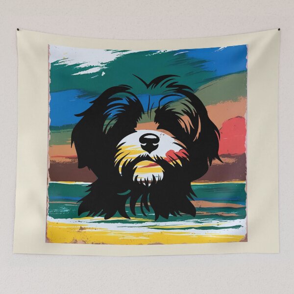 Item preview, Maltese Retro Sunset Silhouette – Vintage Maltese Dog Art for Dog Lovers designed and sold by Fredster1966.