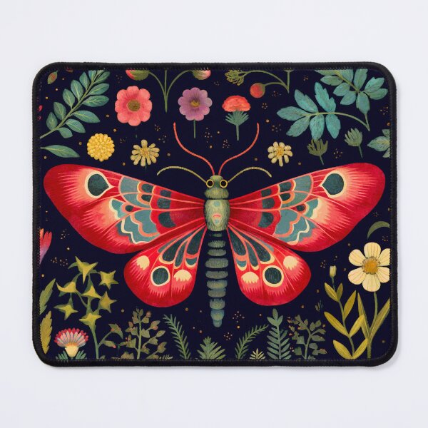 Item preview, Beautiful Red Moth In Night Garden designed and sold by Pixelchicken.