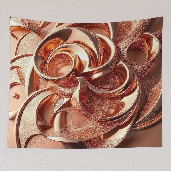 Item preview, Intricate Rose Gold Abstract Art designed and sold by Harmonic_Layers.