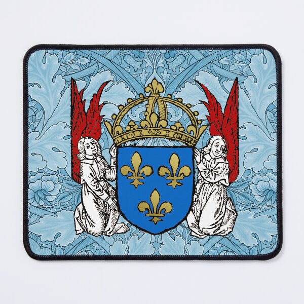 Item preview, Renaissance Woodcut Angels France Royal Coat of Arms designed and sold by Pixelchicken.