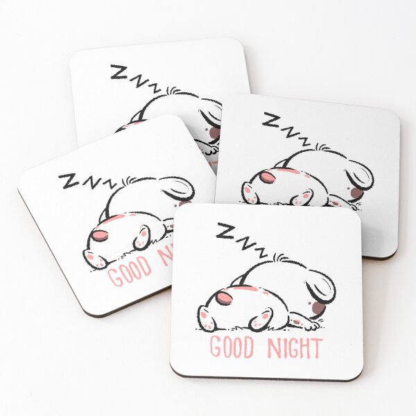 Item preview, good night - cute cartoon chubby bunny rabbit designed and sold by hayrpictures.