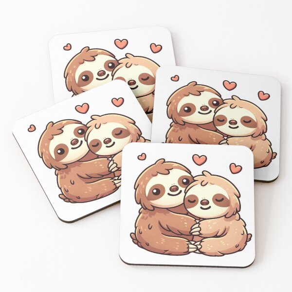 Item preview, Adorable Hugging Sloths Sticker – Cute & Loving Sloth Design designed and sold by Sandy's Cheeky Studio.