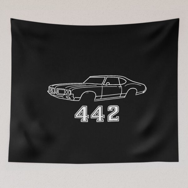 Item preview, Oldsmobile 442 Muscle Car Line Art – Classic American Muscle Design designed and sold by TheArtOfCar.