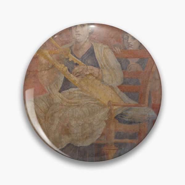 Item preview, Ancient Roman Fresco - Woman with Lyre Wall Art from Pompeii designed and sold by minnataurart.