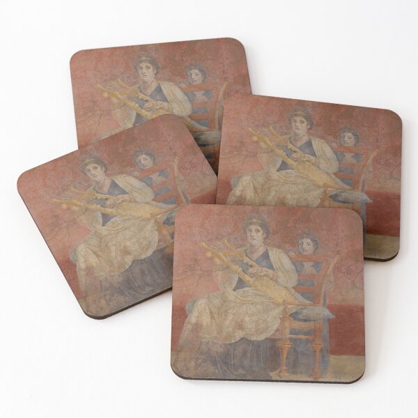 Item preview, Ancient Roman Fresco - Woman with Lyre Wall Art from Pompeii designed and sold by minnataurart.