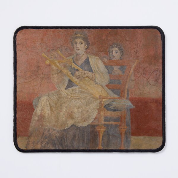 Item preview, Ancient Roman Fresco - Woman with Lyre Wall Art from Pompeii designed and sold by minnataurart.
