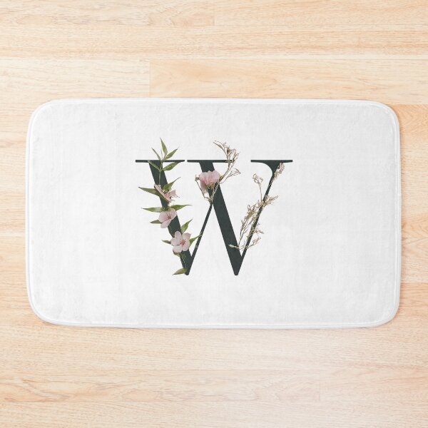 Item preview, Enchanting Floral W Monogram - Decorative Botanical Art Print designed and sold by Psycho-Crazy.