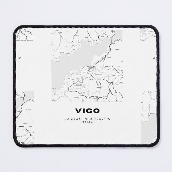 Item preview, Vigo Spain Minimalist Black & White Map Print designed and sold by RM-Journey.
