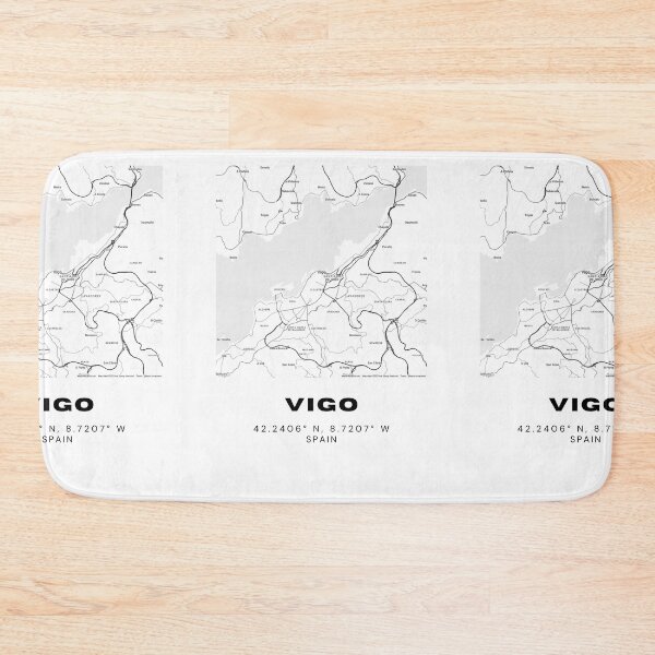 Item preview, Vigo Spain Minimalist Black & White Map Print designed and sold by RM-Journey.