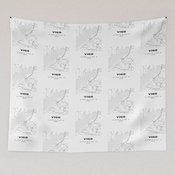 Item preview, Vigo Spain Minimalist Black & White Map Print designed and sold by RM-Journey.