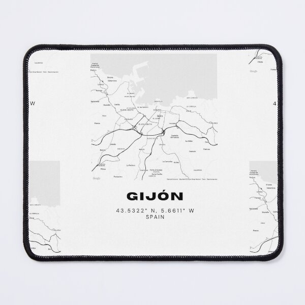 Item preview, Gijón Spain Minimalist Black & White Map Print designed and sold by RM-Journey.