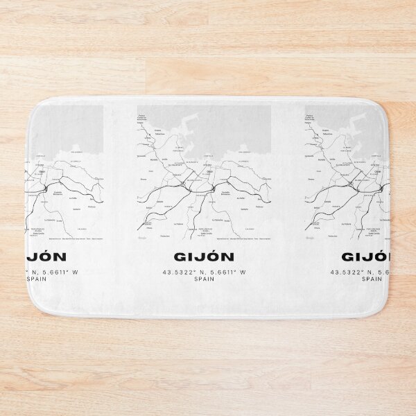 Item preview, Gijón Spain Minimalist Black & White Map Print designed and sold by RM-Journey.