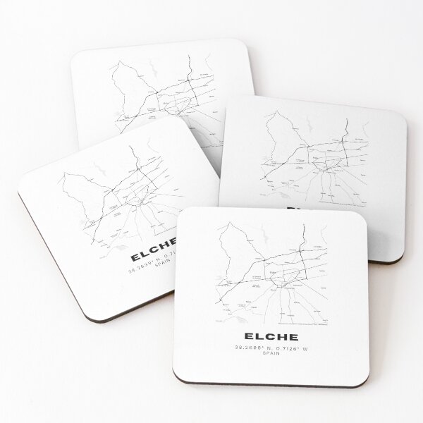 Item preview, Elche Spain Minimalist Black & White Map Print designed and sold by RM-Journey.