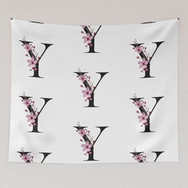 Item preview, Floral Letter Y Print | Cherry Blossom-Inspired Typography Art designed and sold by Psycho-Crazy.