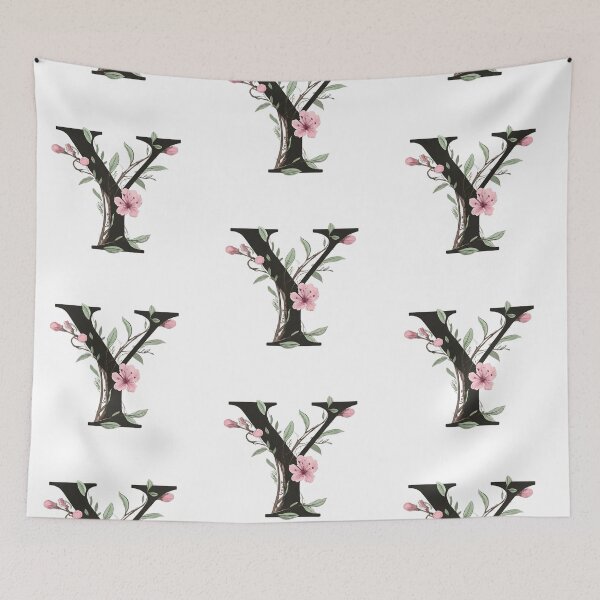 Item preview, Floral Letter Y Print | Cherry Blossom-Inspired Typography Art 3 designed and sold by Psycho-Crazy.