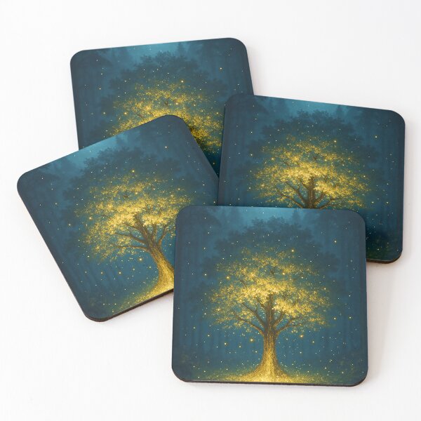 Item preview, Celestial Glowing Tree Under Moonlight | Dreamy Fantasy Night Scene | Mystical Midnight Forest | Enchanted Magical Tree | Ethereal Dreamscape Under the Stars designed and sold by PaintedPixels01.