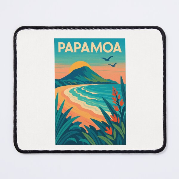 Item preview, Papamoa Coastal Sunrise with Native Plants and Mount Maunganui New Zealand designed and sold by Places On Earth.