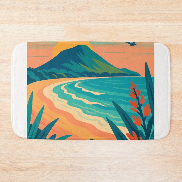 Item preview, Papamoa Coastal Sunrise with Native Plants and Mount Maunganui New Zealand designed and sold by Places On Earth.