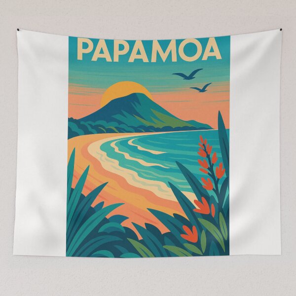 Item preview, Papamoa Coastal Sunrise with Native Plants and Mount Maunganui New Zealand designed and sold by Places On Earth.